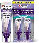 2-pack 3.1 oz Crest 3D White Brilliance Deep Stain Remover Brilliant White Toothpaste $11.20