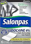 6-Ct Salonpas Lidocaine 4% Pain Relieving Gel-Patch $5.81