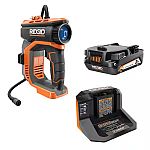 RIDGID 18V Cordless Portable Inflator Kit with 2.0 Ah Battery and Charger $89