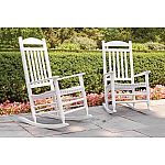 Hampton Bay Glossy White Wood Outdoor Rocking Chair $49