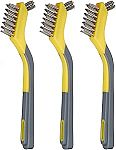 3-Pack Amazon Basics Stainless Steel Mini Brushes, Soft Grip $3.97