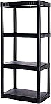 Plano 4-Shelf Plastic Storage Shelves, 48” x 23” x 14” $16.88