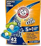 42-Ct ARM & HAMMER Plus OxiClean Laundry Power Paks $5.36