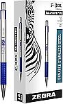 12 Count Zebra Pen F-301 Retractable Ballpoint Pen $10.15