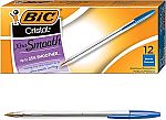 12-Count BIC Cristal Xtra Smooth Blue Ballpoint Pens $1.14