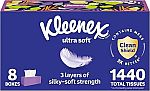 8-Pack 180-Count Kleenex Ultra Soft Facial Tissues at Amazon $15.72