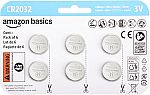 6-pack Amazon Basics CR2032 Lithium Batteries $3.17