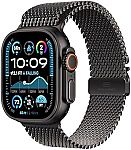 Apple Watch Ultra 2 [GPS + Cellular 49mm] Smartwatch Black Titanium Case with Black Titanium Milanese Loop $649