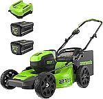 Greenworks 80V 21" Brushless Cordless (Self-Propelled) Lawn Mower + 4.0Ah Batteries + Charger $350