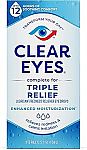 Clear Eyes Triple Relief Eye Drops 0.5 Fl Oz $2.36
