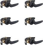 6-Pack Amazon Basics Straight Door Lever (Matte Black) $19.19