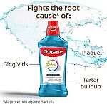 33.8-Oz Colgate Total Advanced Pro-Shield Alcohol Free Mouthwash, (Peppermint Blast) $2