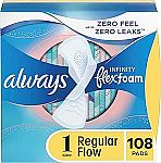 108-Ct Always Infinity Feminine Pads with Wings Size 1 $17