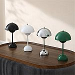 Mainstays Rechargeable 12" LED flowerpot Portable Cordless Dimmable Metal Table Lamp $3