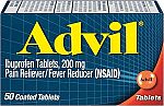 50-Ct Advil Ibuprofen Pain Reliever and Fever Reducer $3.58, 200-Ct $8.64