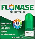 Flonase Allergy Relief Nasal Spray, 144 Sprays $9.21