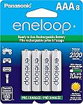 8 Pack Eneloop Panasonic BK-4MCCA8BA AAA 2100 Cycle Ni-MH Pre-Charged Rechargeable Batteries $15