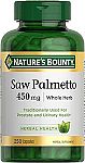 Nature's Bounty Sale: 250 Ct Saw Palmetto Support for Prostate and Urinary Health $6.58 and more