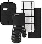 KitchenAid Quilted Cotton Terry Cloth Oven Mitt, Pot Holder, Kitchen Towel 4-Pack Set $9.91