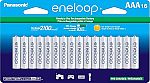 16-Count Panasonic eneloop AAA 2100 Cycle Ni-MH Pre-Charged Rechargeable Batteries $30