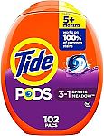 4-Pack of 102-Count Tide PODS Laundry Detergent Pacs (Spring Meadow) $54