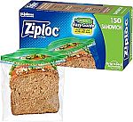 150 Count Ziploc Sandwich and Snack Bags with EasyGuide Texture $4.49