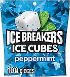 100 Pieces ICE BREAKERS Ice Cubes Peppermint Sugar Free Chewing Gum $5.37