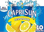 10 Count Capri Sun Lemonade Drink, 6 fl oz Pouches $1.90