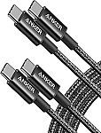 5-Pack 6' Anker 60W USB-C to USB-C Charging Cable $12.34