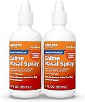 2-Ct 3-Oz Amazon Basic Care Premium Saline Nasal Moisturizing Spray $5.59