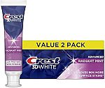 2-Pack 3.3-Oz Crest 3D White Advanced Teeth Whitening Toothpaste (Radiant Mint) $5.25