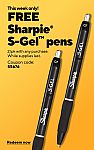 Staples - Free 2-pack Sharpie S-Gel Retractable Gel Pen with Any Purchase
