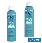 2-Count 5-Oz BLUE LIZARD Mineral Sunscreen Sensitive Spray (SPF 50+) $18.10 ($9.05 Each, Reg $20 Each)