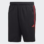 adidas Men's Train Essentials Piqué 3-Stripes Training Shorts w/ Zip Pockets $8