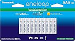 10-Pack Eneloop Panasonic 850mAh Ni-MH Rechargeable Batteries $19.06