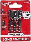 Milwaukee 48-32-5033 Power Drill Bit Extensions Shockwave Socket Adapter Set, 1/4" $6.99