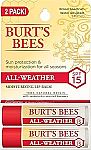 2-Pack .15-Oz Burt's Bees Water-Resistant SPF 15 Lip Balm $4.55