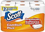 12-Count Scott ComfortPlus 1-Ply Double Toilet Paper Rolls $5.07