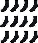 12-Pair Hanes Boys' Ankle Socks (Small) $3