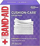 3-Pack of 25-Count Band-Aid 2 in x 2 in Absorbent Cushion Care Sterile Square Gauze Pads $6.39