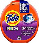 76-Count Tide PODS Laundry Detergent Pacs (Spring Meadow) (3 for $51) + $15 Amazon Credit
