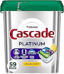 3 x 59 Count Cascade Platinum Dishwasher Pods $53 + Get $15 Amazon Credit