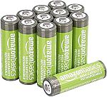 12-Count Amazon Basics Rechargeable AA NiMH High-Capacity Batteries $12.41 and more