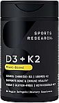 60-Count Sports Research Vegan Plant-Base D3 5000IU w/ 100mg Vitamin K2 Softgels $8.38