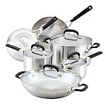 10-piece KitchenAid Stainless Steel Cookware Induction Pots and Pans Set $120