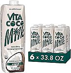 6 Count 33.8 Ounce Vita Coco Original Organic Coconut Milk $11.39