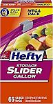 2 x 66-Ct Hefty Slider Kitchen Storage Bags, Gallon Size $10.76