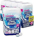 2 x 4 pack Mentos Clean Breath Sugarfree Hard Mint 150pc $12.97