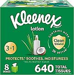 8-Pack 80-Count Kleenex Lotion Facial Tissues $9.04