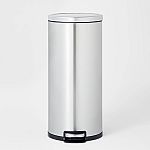 30L Brightroom Round Step Stainless Steel Trash Can $13.99